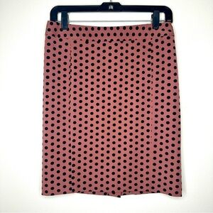 LOFT Pink Skirt with Black Polkadots Size 4